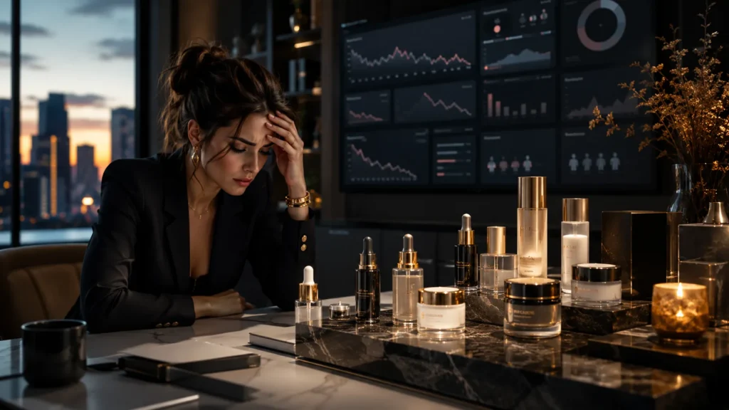 Marca cosmética con buen producto pero con bajo tráfico, pocos leads y ventas débiles por falta de estrategia digital.